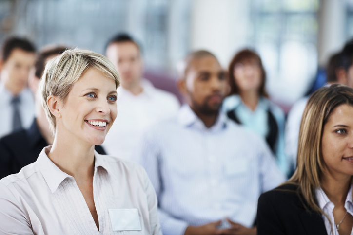 Businesswoman Sitting At A Seminar